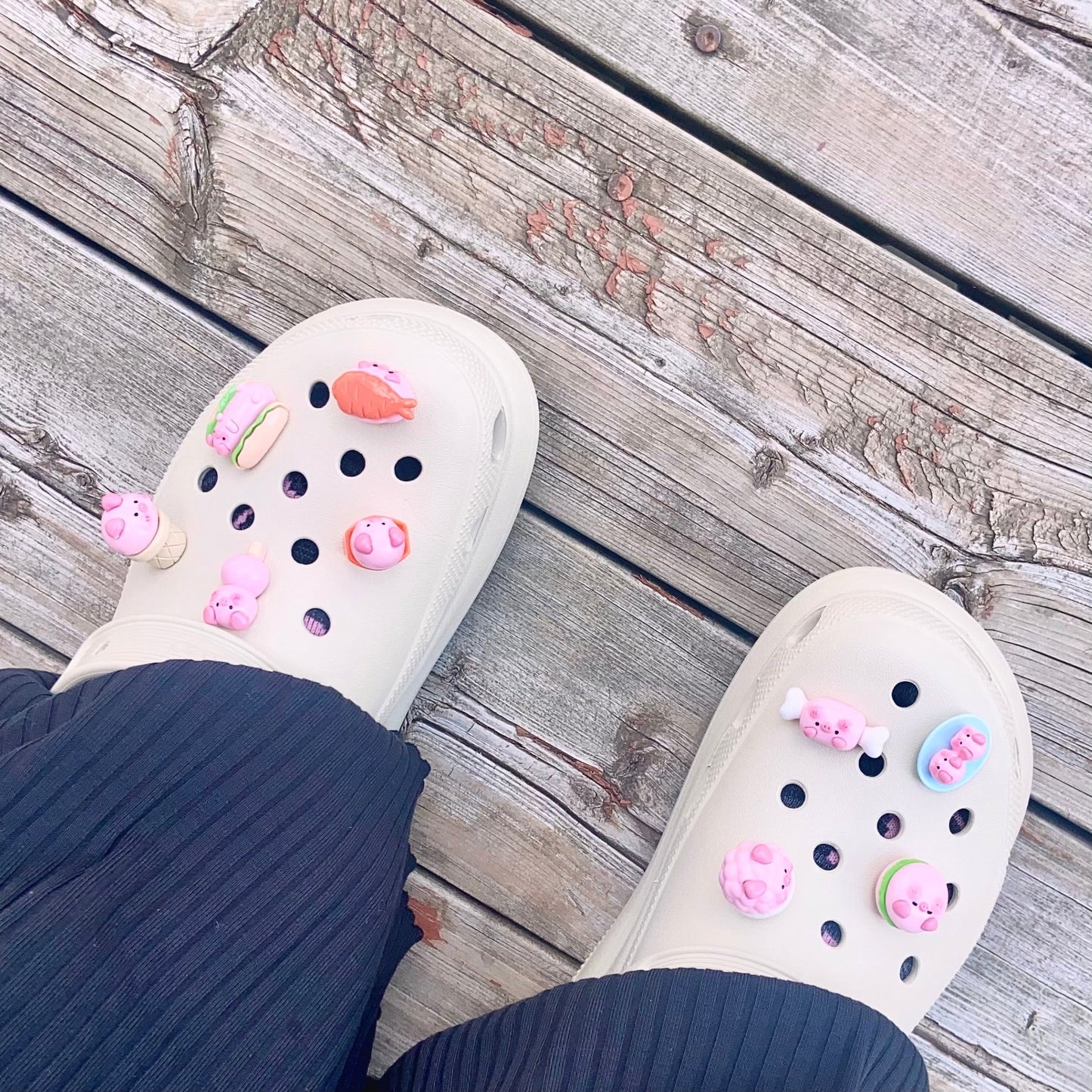 π· Piggy Foodie Shoe Charms β 9 Piece Set ππ¦π£