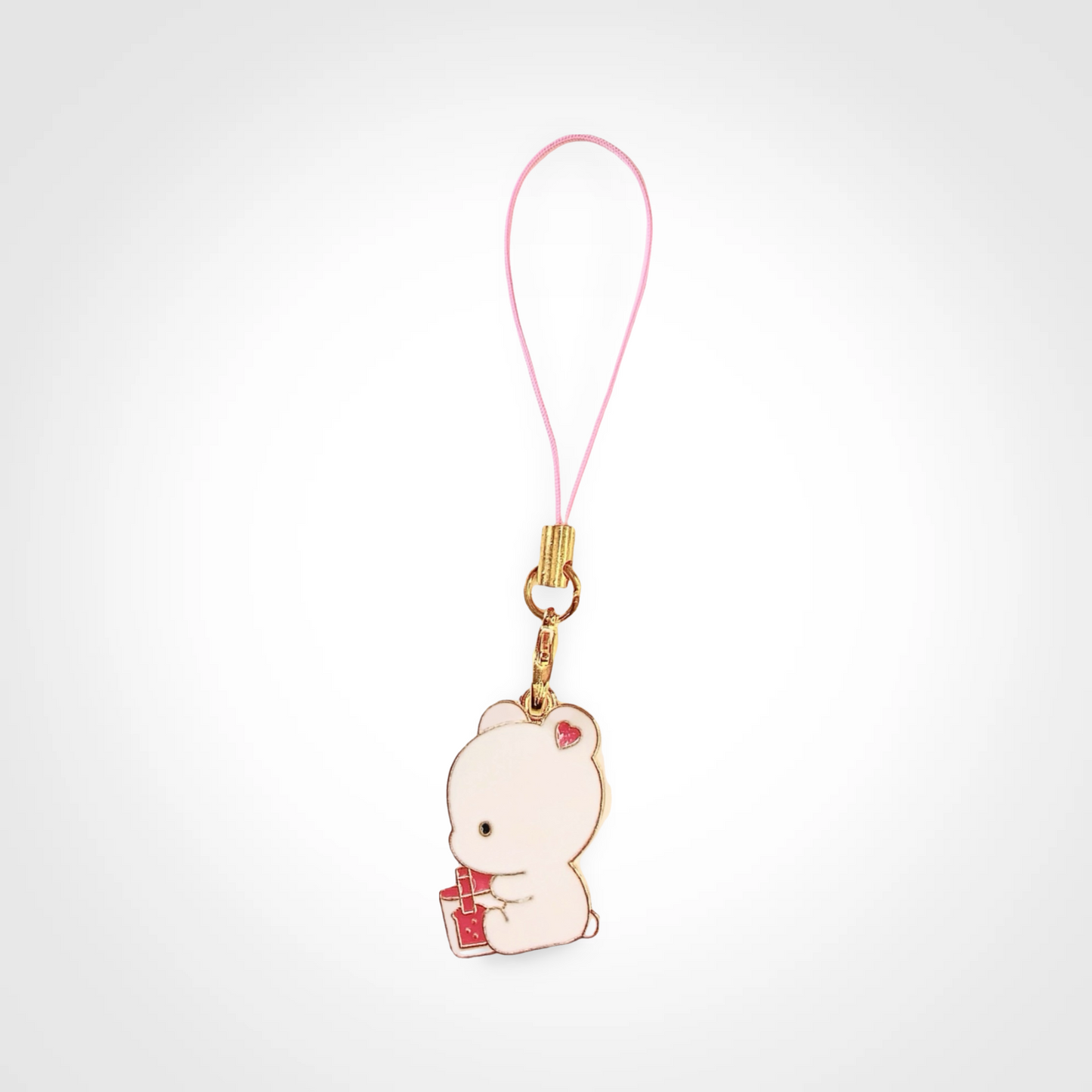 🐻 Bear Boba Phone Charm – Enamel