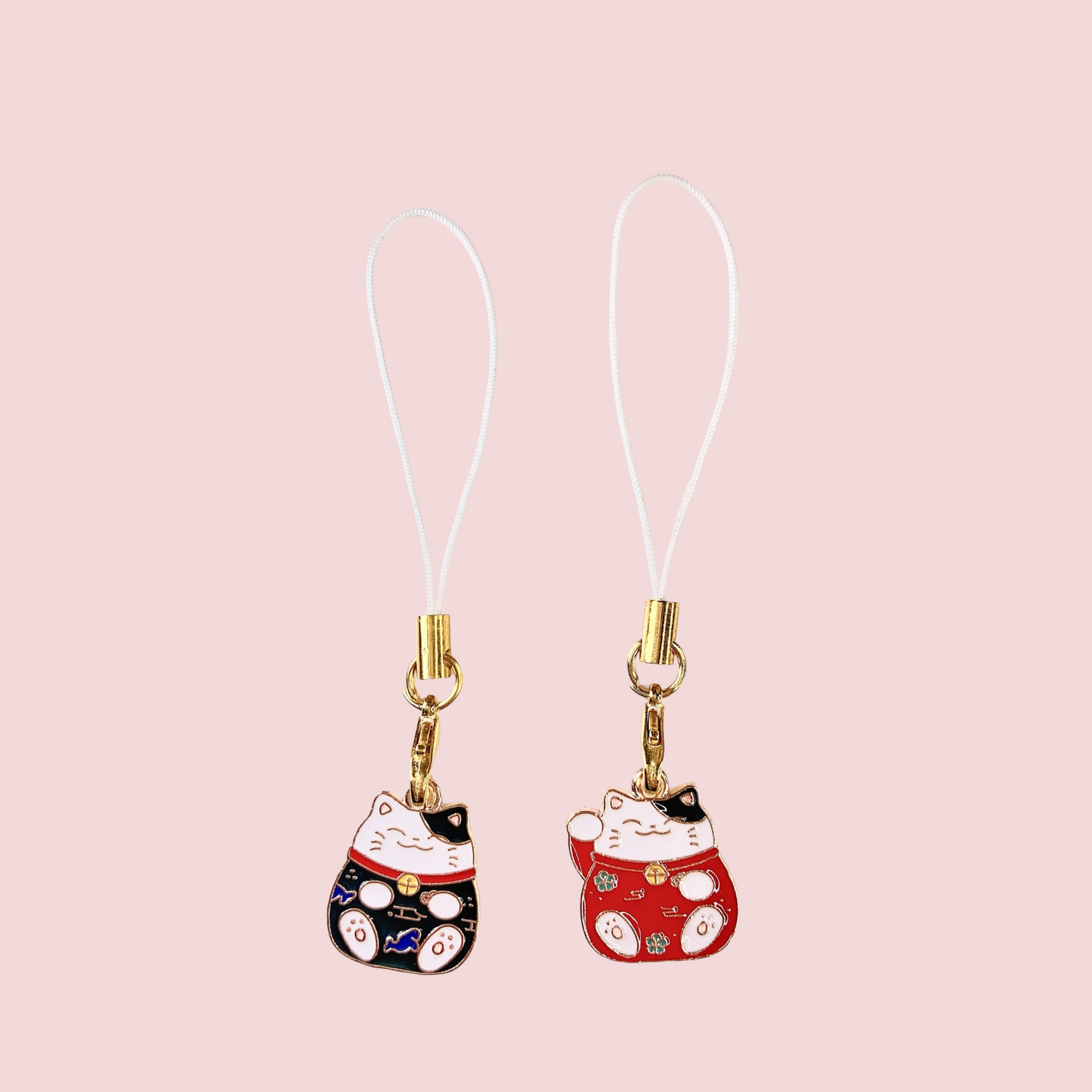 🖤Lucky Cat Phone Charm – Black or Red Enamel❤️