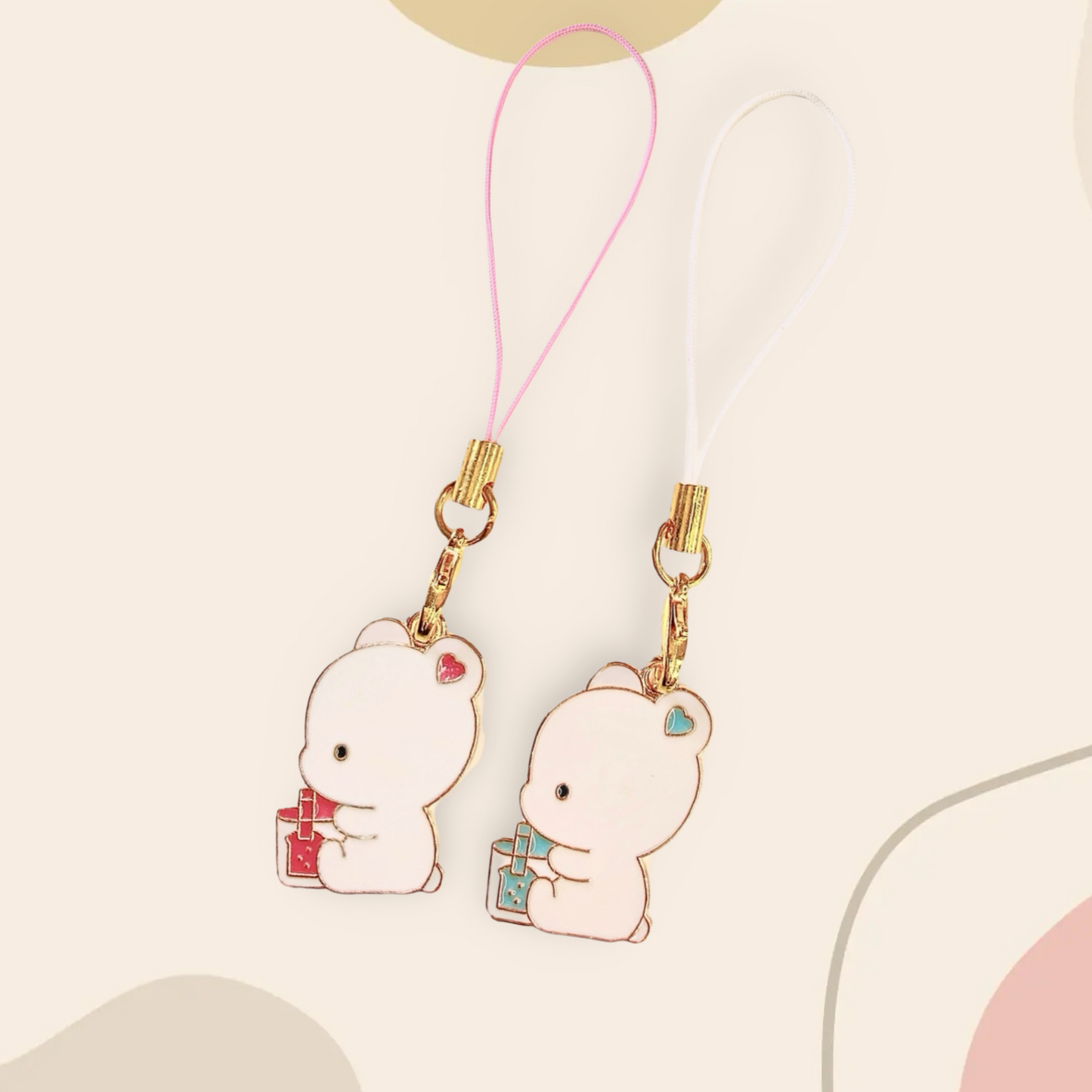 🐻 Bear Boba Phone Charm – Enamel