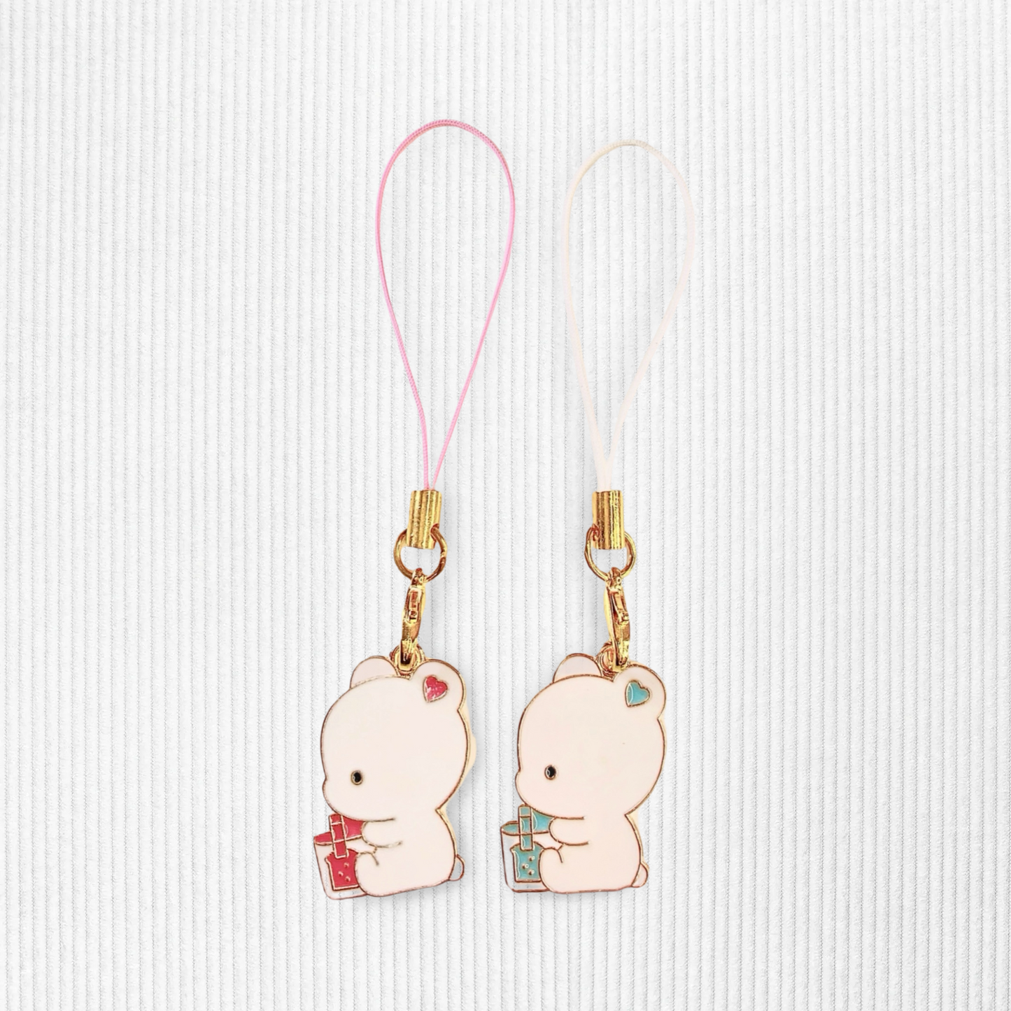 🐻 Bear Boba Phone Charm – Enamel