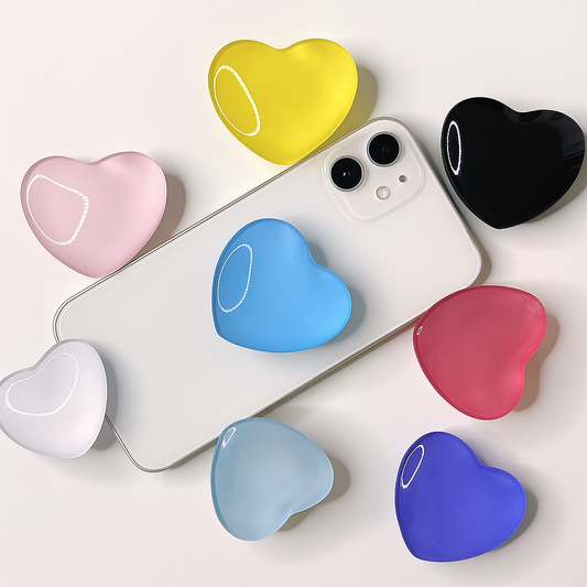 Glossy Heart Phone Grip – Cute & Colorful Accessory