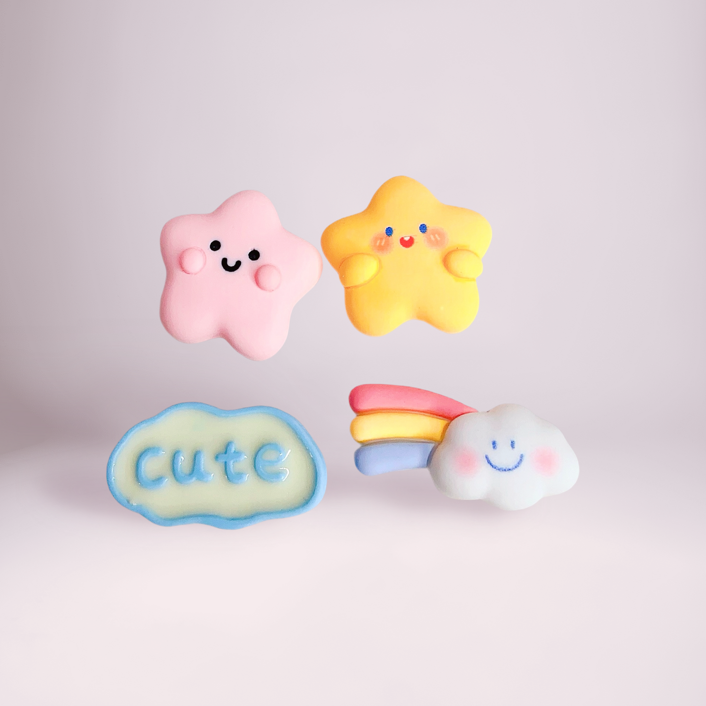 🌟Sweet Star, Rainbow & Cloud Shoe Charms – Individual or 4-Piece Set🌈☁️