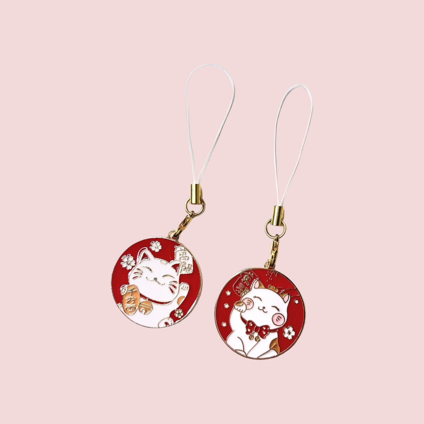 🐱 Lucky Cat Phone Charm – Male & Female Designs