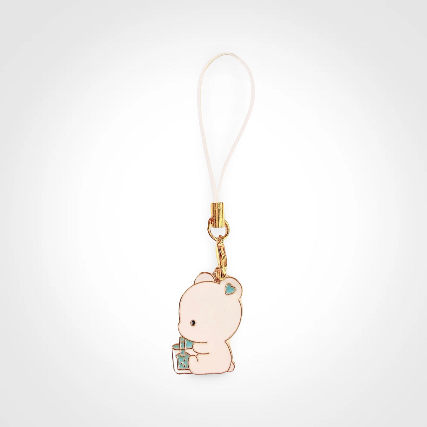 🐻 Bear Boba Phone Charm – Enamel